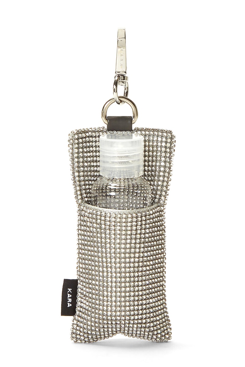 KARA Crystal-Embellished Chainmail Sanitizer Pouch COVID-19 Coronavirus Mini Bag Small Accessories Luxury Fashion Bags Paris Hilton Y2K 2000s Diamontes 