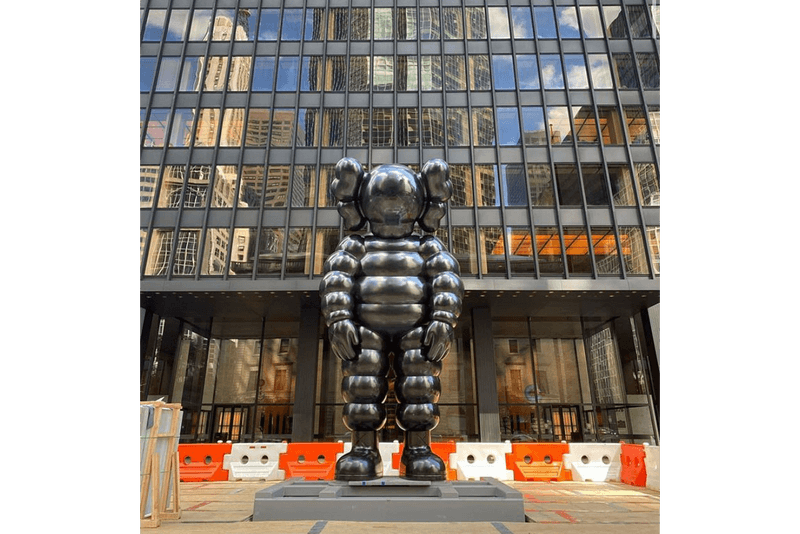 KAWS' 20-Foot-Tall 'WHAT PARTY' Now Guards New York's Seagram Building