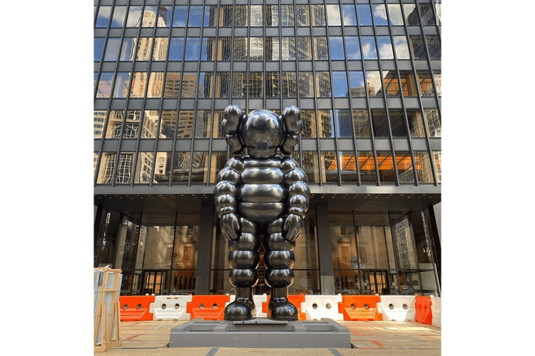 KAWS' 20-Foot-Tall 'WHAT PARTY' Now Guards New York's Seagram Building