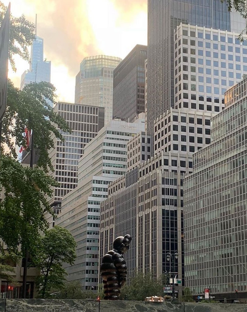 KAWS 'WHAT PARTY' Bronze Sculpture New York seagrams building avenue plaza park 20 foot tall directions location statue
