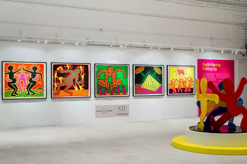 keith haring falling up k11 musea phillips artworks sculptures paintings
