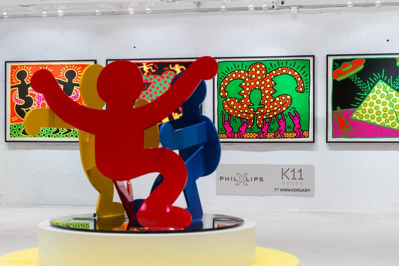 keith haring falling up k11 musea phillips artworks sculptures paintings