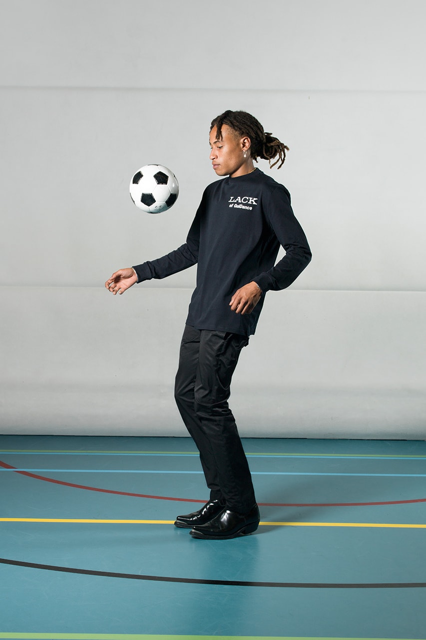 lack of guidance fall winter 2020 release football apparel design Amsterdam brand label menswear football