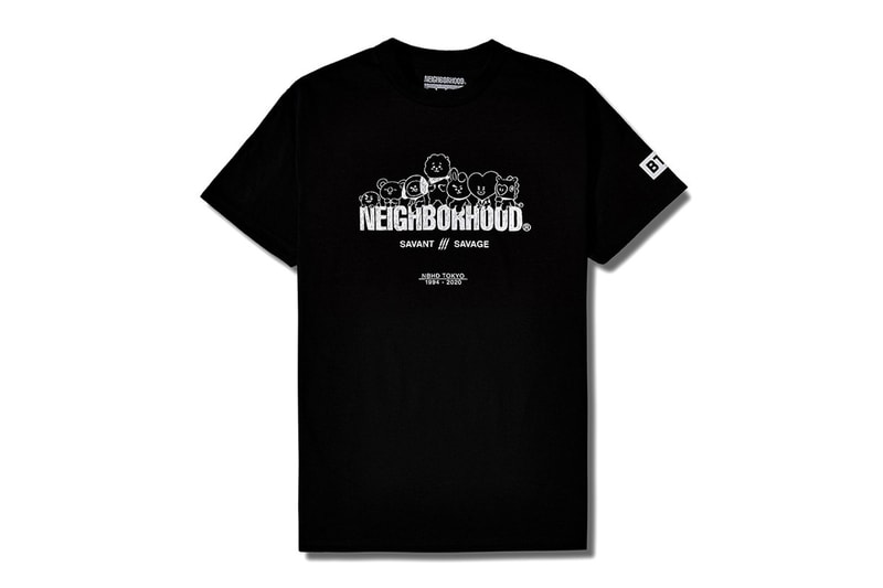 Line Friends BTS BT21 NEIGHBORHOOD SAVANT SAVAGE Collection Release Info Hoodie T shirt Black White Grey