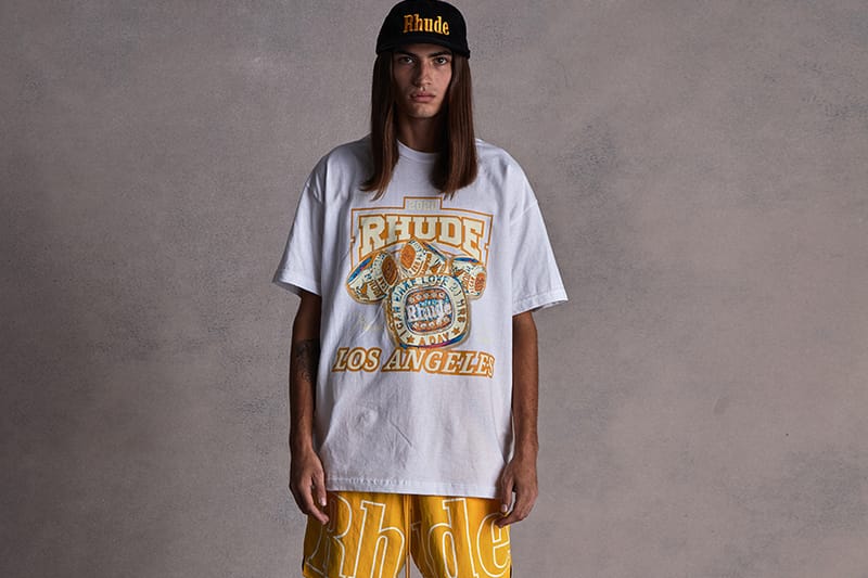 rhude lakers t shirt