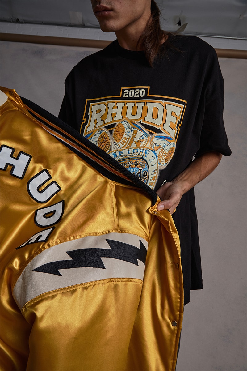 Los Angeles Lakers RHUDE Collection Capsule Release New Era Snapback Cap Hat Socks Jacket Pants T shirt 