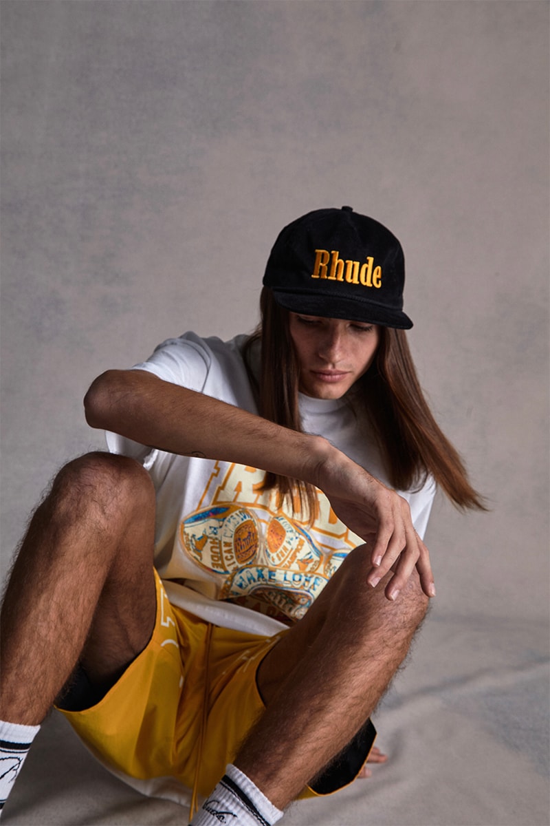 Los Angeles Lakers RHUDE Collection Capsule Release New Era Snapback Cap Hat Socks Jacket Pants T shirt 