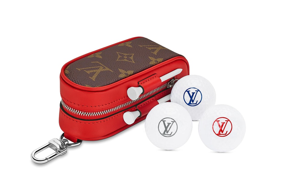 LOUIS VUITTON Golf Balls Set of 3 NEW Logo 3 Colors Blue Red Gray with Gift  Box