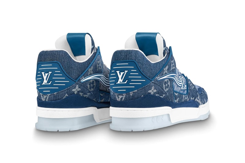 louis vuitton lv 408 trainer low monogram denim blue virgil abloh pre order official release date info photos price store list buying guide