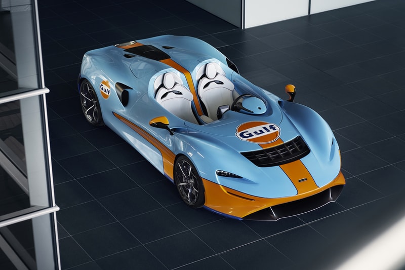 mclaren elva limited edition 249 units examples gulf livery orange light blue heritage classic inspired vintage