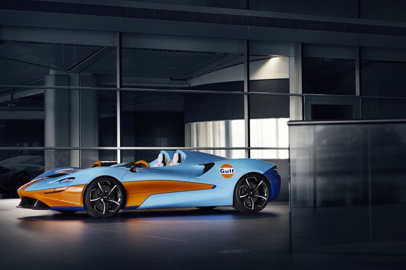 mclaren elva limited edition 249 units examples gulf livery orange light blue heritage classic inspired vintage