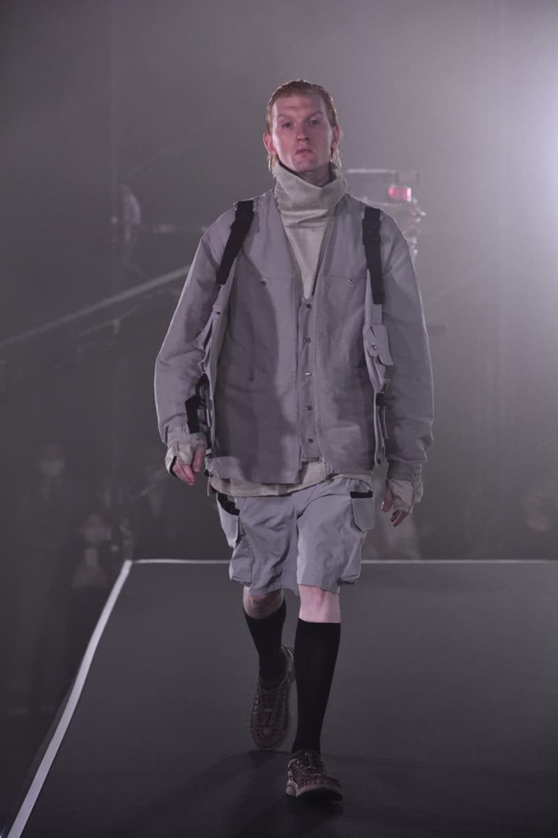 MEANSWHILE Spring/Summer 2021 Runway Collection ss21 menswear technical japan outdoors adventure trek hiking techwear Naohiro Fujisaki Rakuten Fashion Week Tokyo