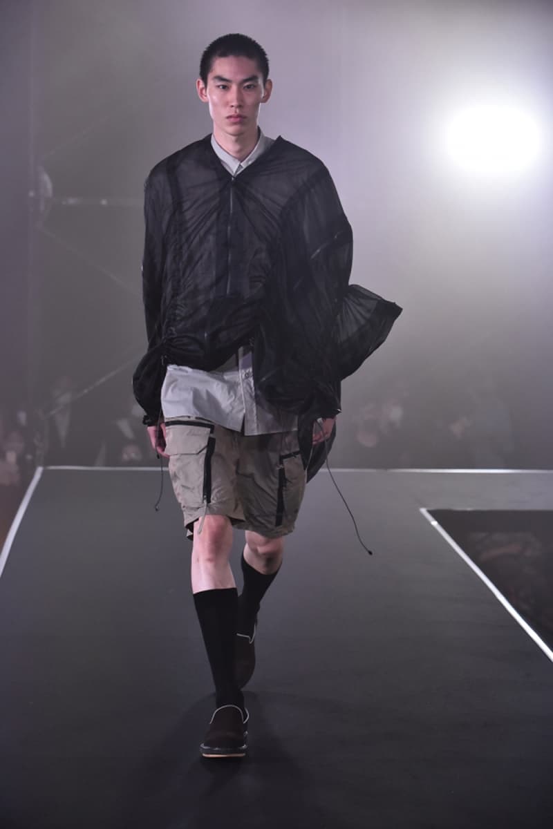 MEANSWHILE Spring/Summer 2021 Runway Collection ss21 menswear technical japan outdoors adventure trek hiking techwear Naohiro Fujisaki Rakuten Fashion Week Tokyo