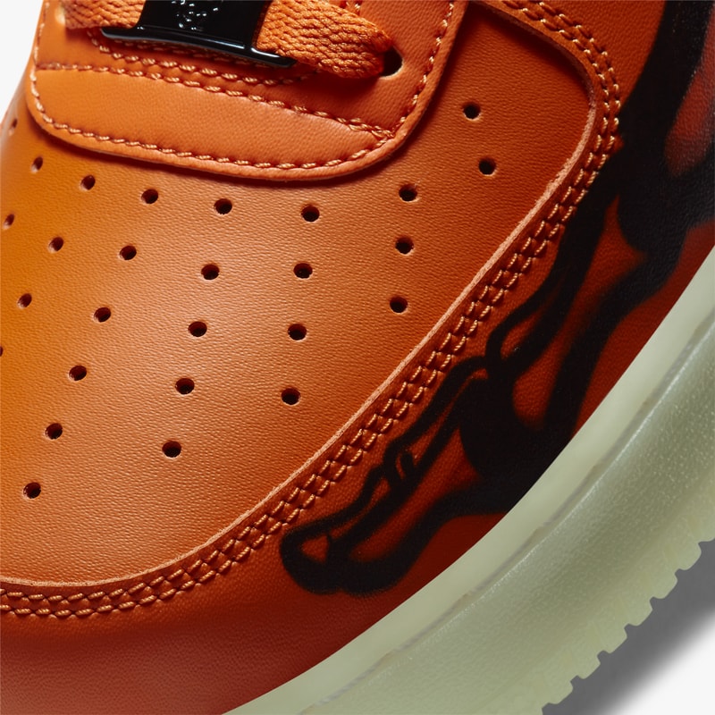 nike sportswear air force 1 low orange skeleton bones halloween starfish white black CU8067 800 official release date info photos price store list buying guide