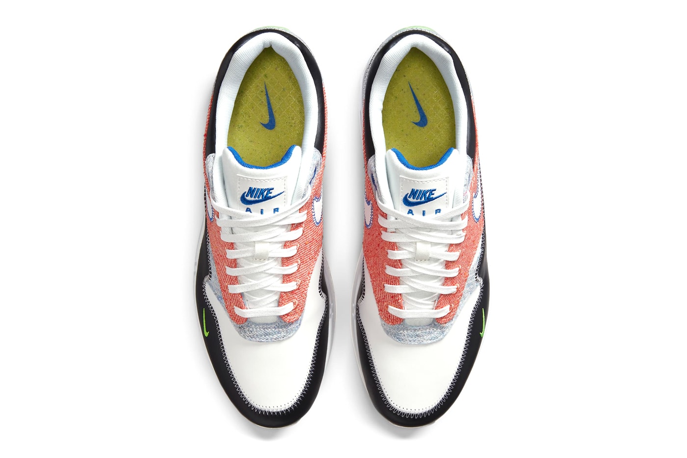 Nike Air Max 1 Game Royal White Black Electric Green CT1643 100 release menswear streetwear shoes sneakers footwear kicks trainers runners fw20 fall winter 2020 collection