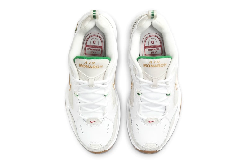 Nike Air Monarch IV Phantom Gray lucky green metallic gold Colorway menswear streetwear fall winter 2020 collection fw20 shoes footwear kicks trainers runners 415445 103