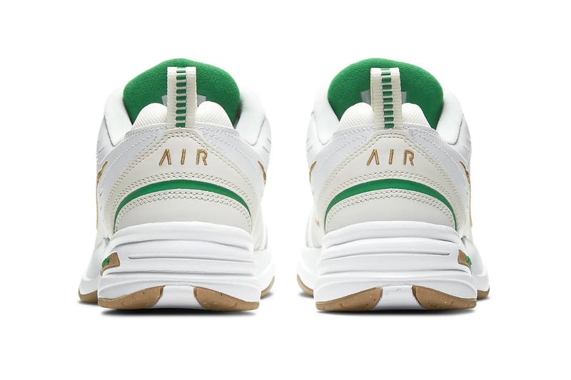 Nike Air Monarch IV Phantom Gray lucky green metallic gold Colorway menswear streetwear fall winter 2020 collection fw20 shoes footwear kicks trainers runners 415445 103