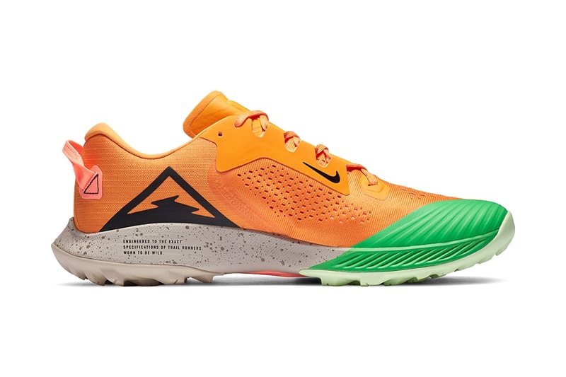 nike zoom air terra tiger 6 release kumquat orange green pink release trail running trainers sneakers
