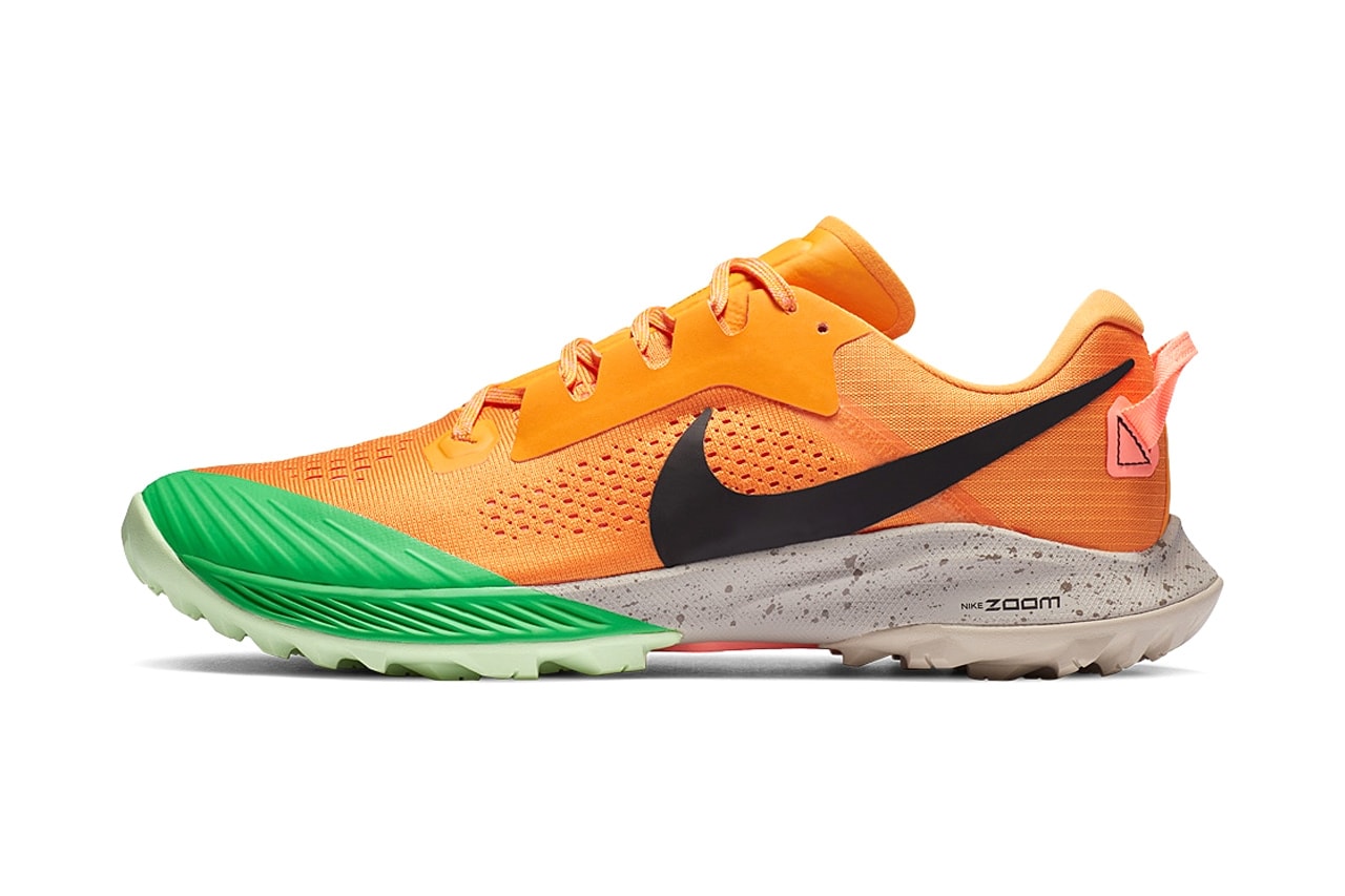 nike zoom air terra tiger 6 release kumquat orange green pink release trail running trainers sneakers