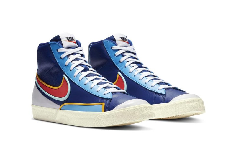 Nike Blazer Mid '77 "Infinite" Pack D/MS/X DA7233-400 DA7233-100 DA7233-101 Deep Royal Blue / Chile Red - Copa White / Kumquat - Aurora Green Summit White / White - Sail - Vast Grey Sneaker Release Information Drop Date Closer Look Swoosh Basketball OG Shoe Trainer