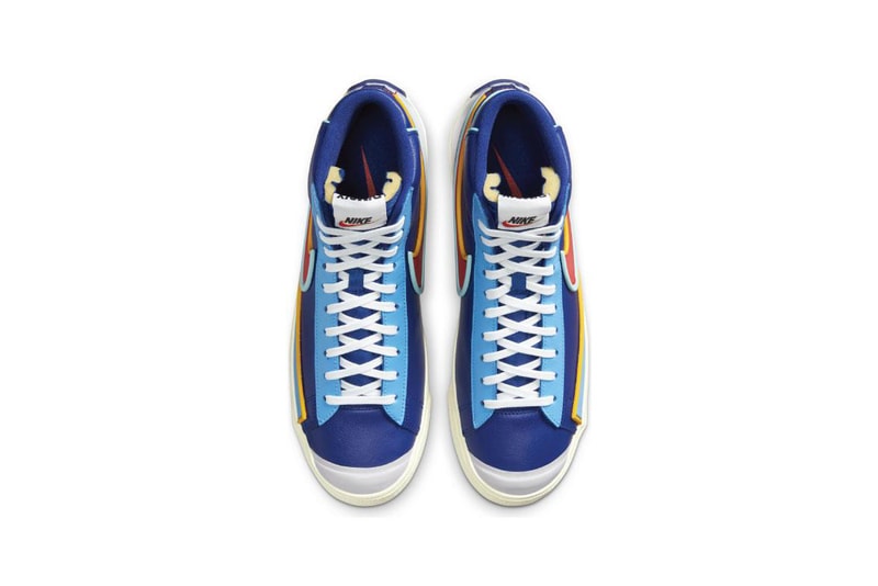 Nike Blazer Mid '77 "Infinite" Pack D/MS/X DA7233-400 DA7233-100 DA7233-101 Deep Royal Blue / Chile Red - Copa White / Kumquat - Aurora Green Summit White / White - Sail - Vast Grey Sneaker Release Information Drop Date Closer Look Swoosh Basketball OG Shoe Trainer