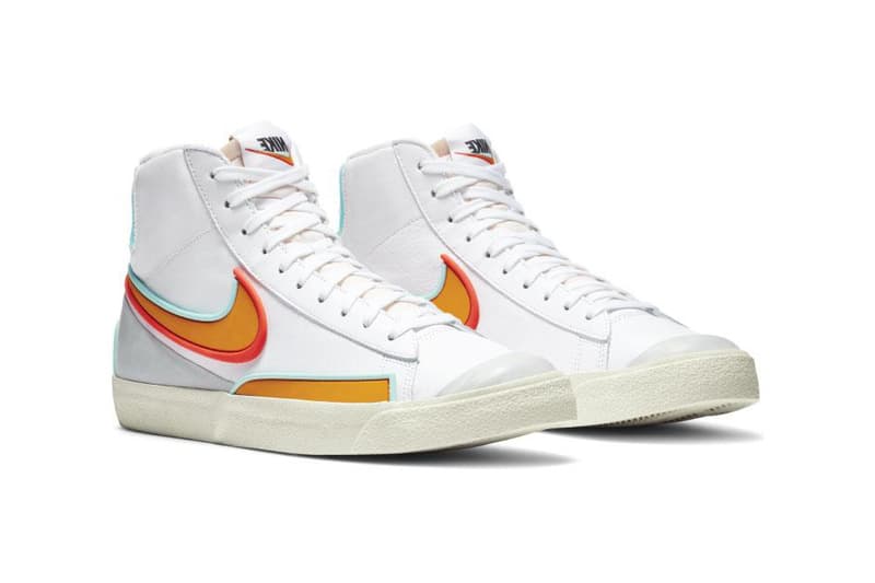Nike Blazer Mid '77 "Infinite" Pack D/MS/X DA7233-400 DA7233-100 DA7233-101 Deep Royal Blue / Chile Red - Copa White / Kumquat - Aurora Green Summit White / White - Sail - Vast Grey Sneaker Release Information Drop Date Closer Look Swoosh Basketball OG Shoe Trainer