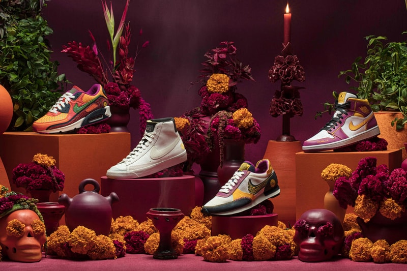 nike sportswear jordan brand dia de muertos day of the dead collection air 1 mid max 90 blazer vintage 77 daybreak type official release date info photos price store list buying guide