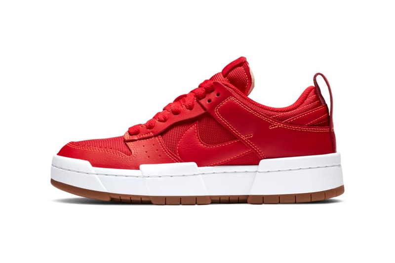 Nike Dunk Low Disrupt "University Red" Women's Exclusive Sneaker Swoosh 1980s Basketball Shoe Trainer Footwear Drop Date Release Information Closer Look 