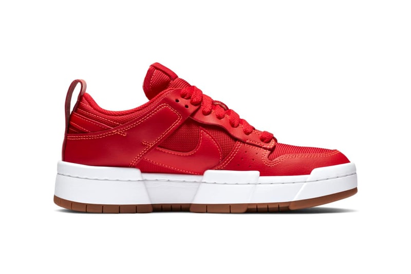 Nike Dunk Low Disrupt "University Red" Women's Exclusive Sneaker Swoosh 1980s Basketball Shoe Trainer Footwear Drop Date Release Information Closer Look 