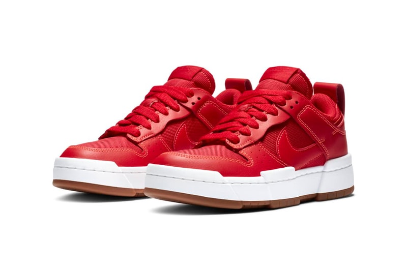 Nike Dunk Low Disrupt "University Red" Women's Exclusive Sneaker Swoosh 1980s Basketball Shoe Trainer Footwear Drop Date Release Information Closer Look 