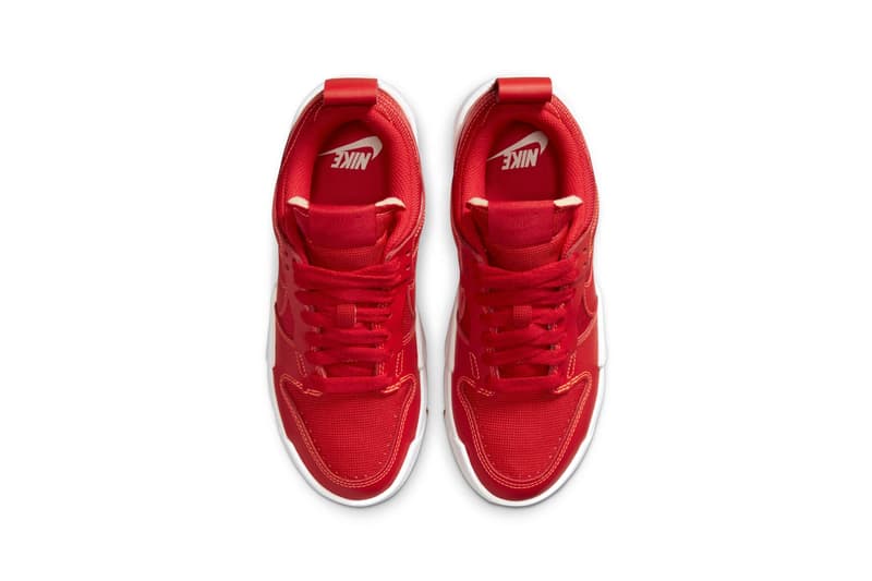 Nike Dunk Low Disrupt "University Red" Women's Exclusive Sneaker Swoosh 1980s Basketball Shoe Trainer Footwear Drop Date Release Information Closer Look