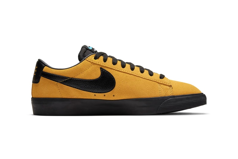 Nike SB Highlighter Pack Blazer Low GT Zoom Blazer Mid Zoom Stefan Janoski RM University Gold / University Gold / Black / Black altic blue / Baltic blue / White / Black ink Rise / Pink Rise / News Print / Black Release Information Swoosh Sneakers Drop Date Closer Look