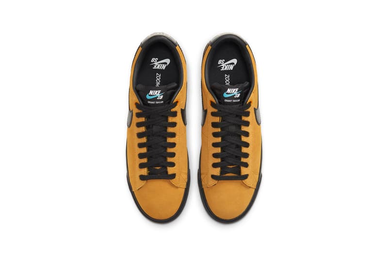 Nike SB Highlighter Pack Blazer Low GT Zoom Blazer Mid Zoom Stefan Janoski RM University Gold / University Gold / Black / Black altic blue / Baltic blue / White / Black ink Rise / Pink Rise / News Print / Black Release Information Swoosh Sneakers Drop Date Closer Look