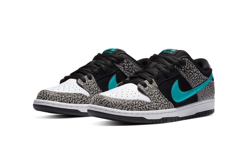 nike sb skateboarding dunk low elephant atmos air max 1 black elephant jade blue gray white bq6817 009 official release date info photos price store list buying guide