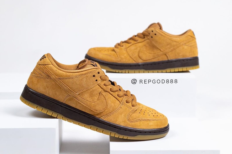 nike sb skateboarding dunk low wheat flax tan brown official release date info photos price store list buying guide