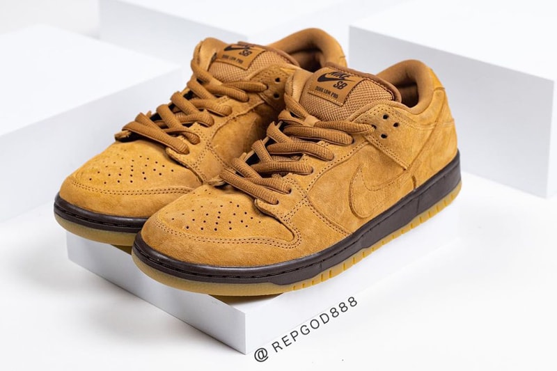 nike sb skateboarding dunk low wheat flax tan brown official release date info photos price store list buying guide