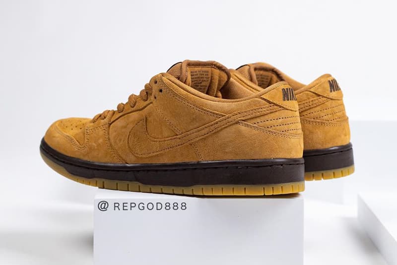 nike sb skateboarding dunk low wheat flax tan brown official release date info photos price store list buying guide