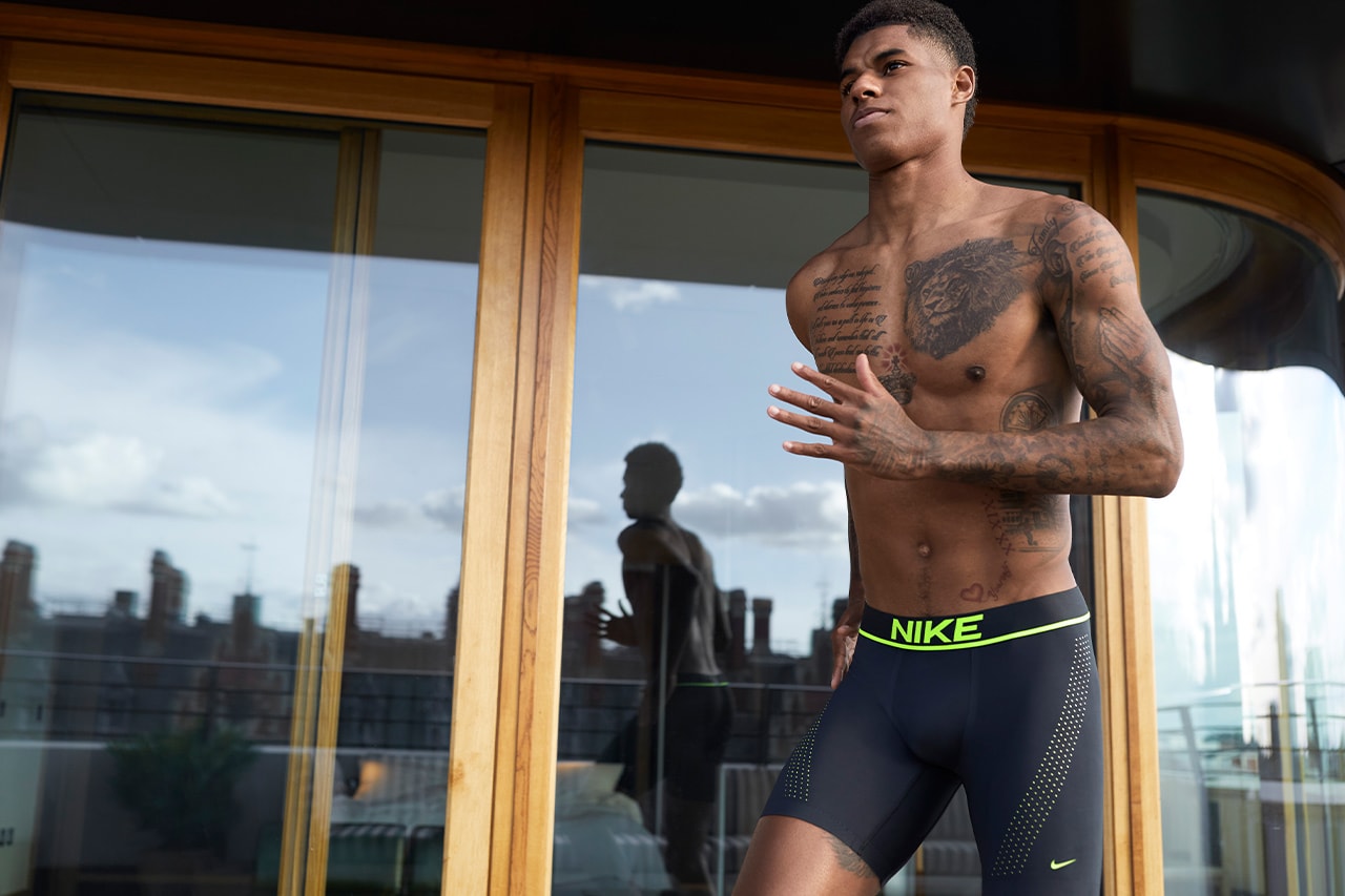 Marcus Rashford nike underwear campaign release information nike where to buy how to cop
