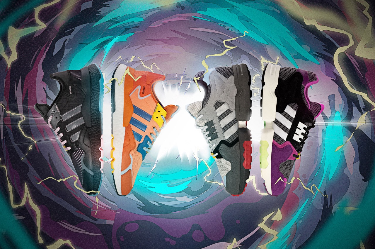 Ninja x adidas Nite Jogger, ZX Torsion "Chase the Spark" collaboration collection sneakers colorways