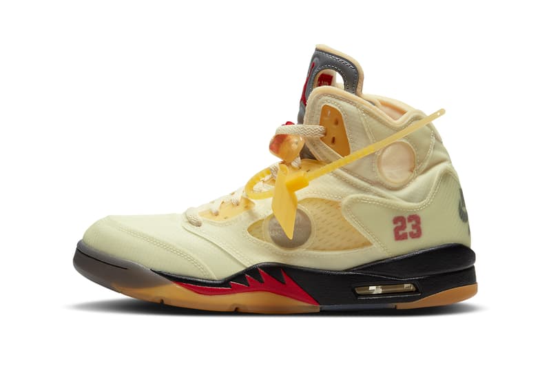 Off-White™ x Air Jordan 5 "Sail" Official Images Hypebeast
