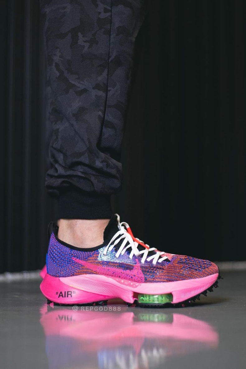 off white virgil abloh nike sportswear air zoom tempo next percent pink blue official release date info photos price store list buying guide