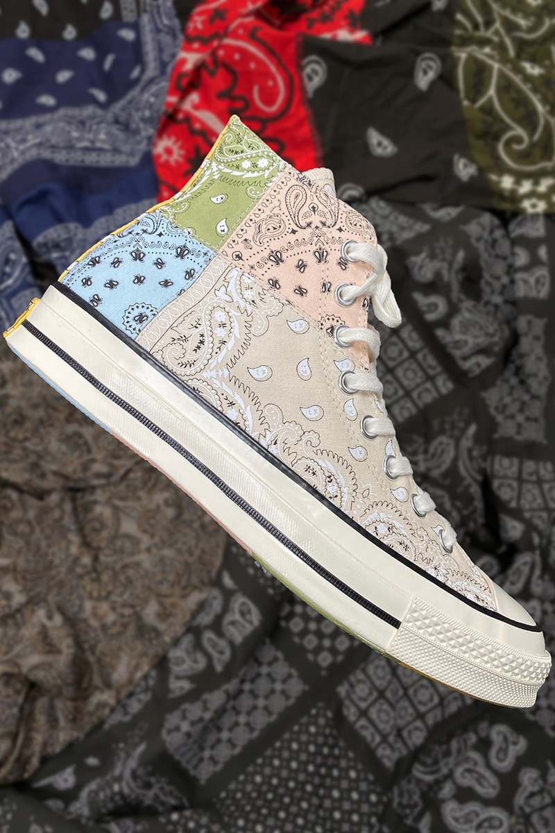 offspring converse patchwork paisley pastel color block red grey beige black blue green pink buy cop purchase release information
