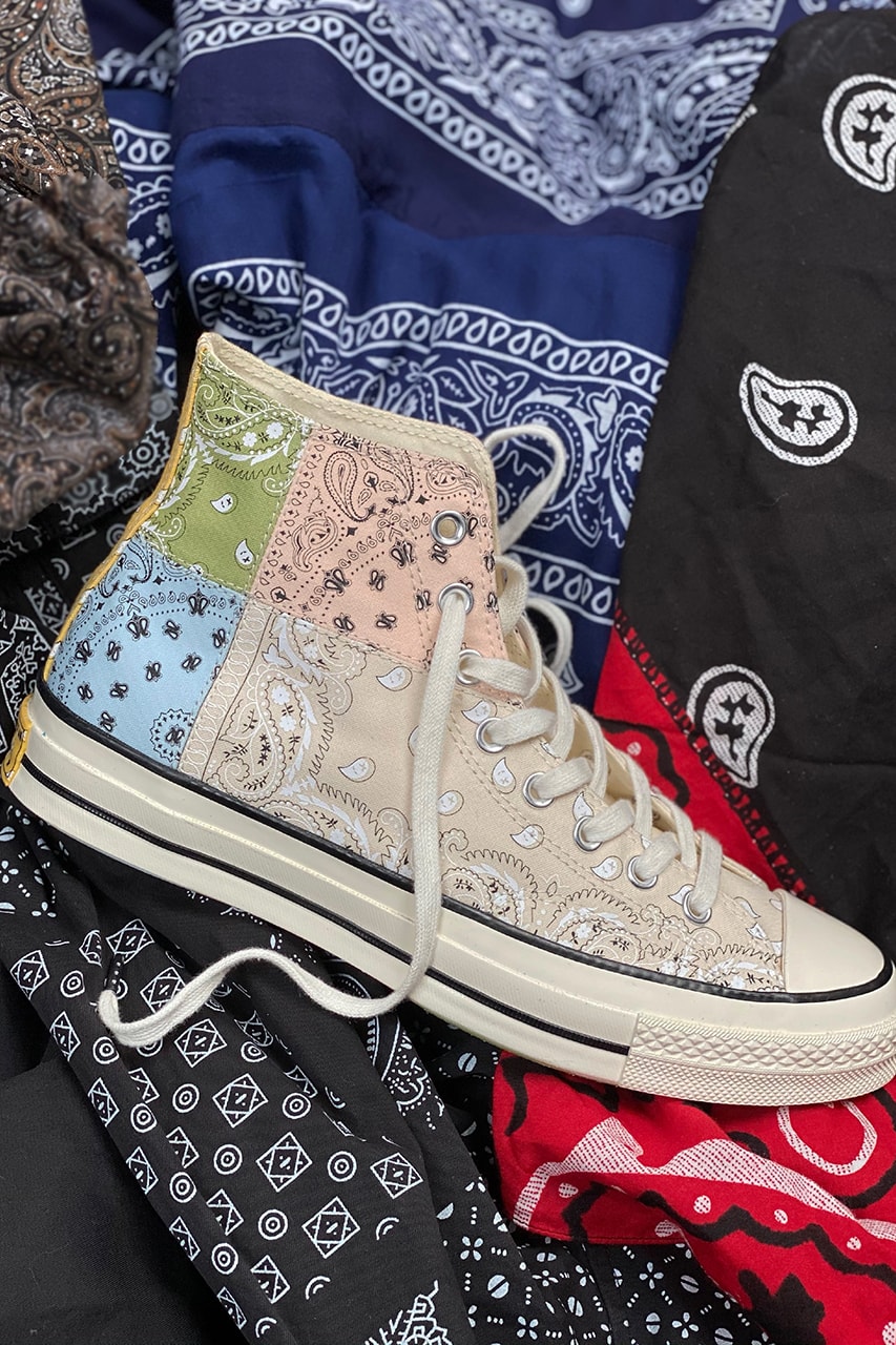 offspring converse patchwork paisley pastel color block red grey beige black blue green pink buy cop purchase release information