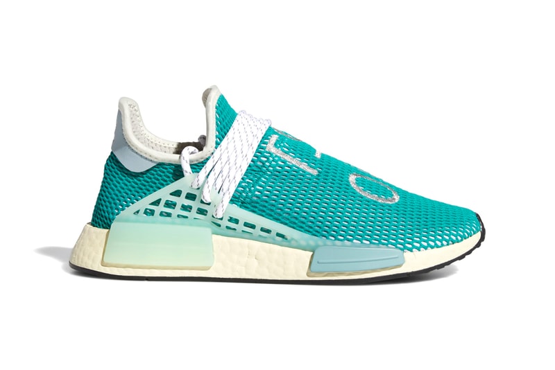 Pharrell Williams x adidas Originals Hu NMD Glory Grey / Dash Green / Sand Q46466 Sneaker Release Information BOOST Sole Unit Three Stripes Limited Edition Collaboration