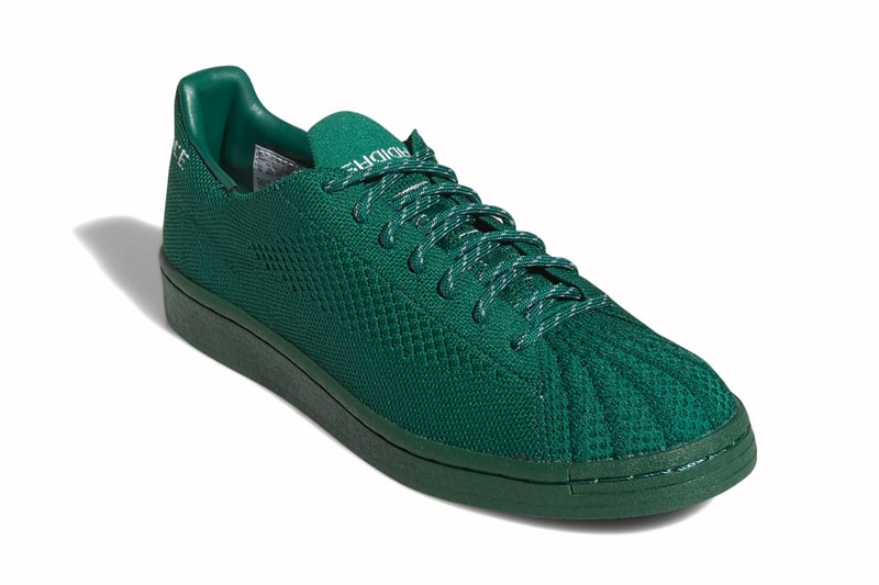 Pharrell Williams adidas Superstar Primeknit Auburn dark green menswear streetwear fall winter 2020 collection fw20 shoes sneakers footwear kicks trainers runners