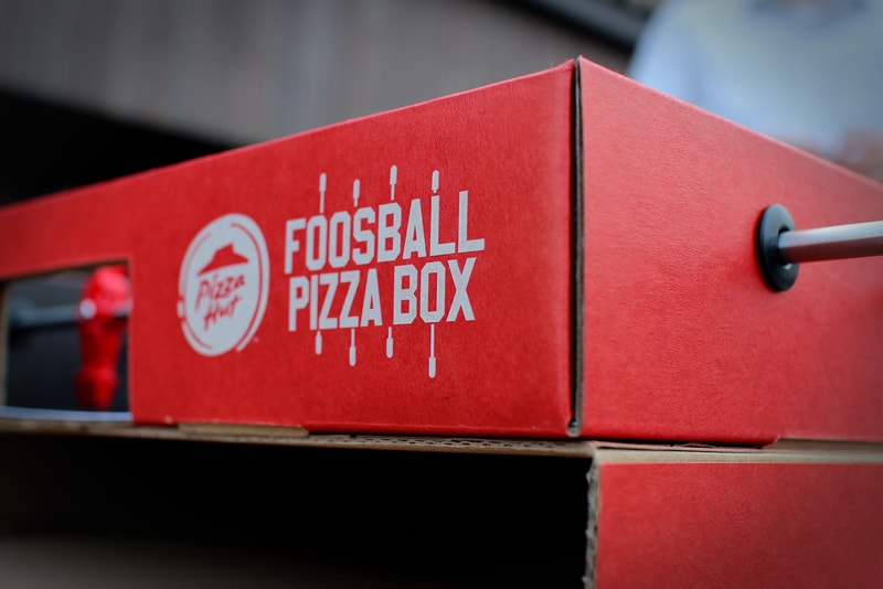 Pizza Hut Ogilvy Hong Kong Foosball Table Pizza Box  Hong Kong Food Snacks football soccer food marketing sports 