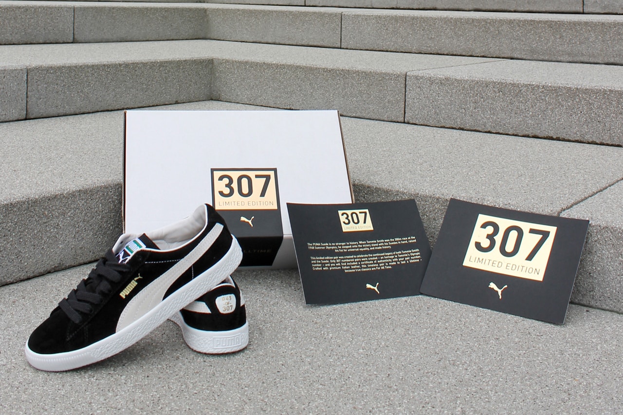 puma suede tommie smith black white 50 years 1968 olympic games friends and family 307 pairs official release date info photos price store list buying guide