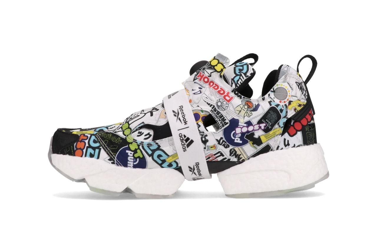 Reebok Instapump Fury BOOST "Sticker City" Stickerbombed Colorway Release Information Closer Look Footwear Sneaker Drop Date Black White True Gray 