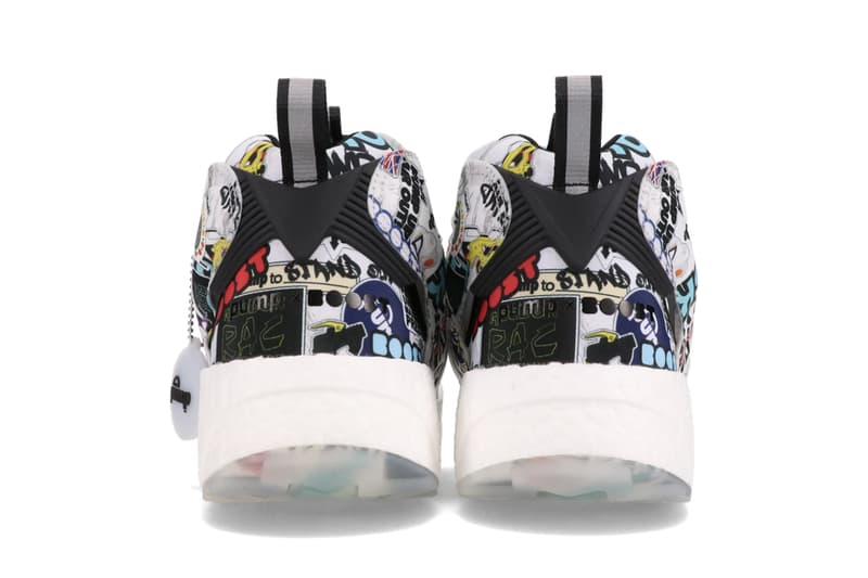 Reebok Instapump Fury BOOST "Sticker City" Stickerbombed Colorway Release Information Closer Look Footwear Sneaker Drop Date Black White True Gray