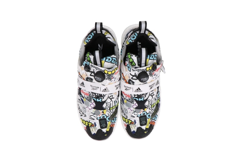 Reebok Instapump Fury BOOST "Sticker City" Stickerbombed Colorway Release Information Closer Look Footwear Sneaker Drop Date Black White True Gray 